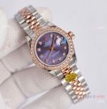 3A Factory 1:1 Rolex Datejust 28MM Replica Watches Purple Diamond Dial